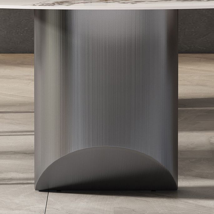 Modern Sintered Stone Top for Kitchen Dining Set Rectangle Standard Dining Set in White Clearhalo 'Dining Room Sets' 'Dining Tables & Seating' 'dining_room_set' 'furn' 'furn_dining_room_set' 'Furniture' 'furniture_dining_room_set' 'Kitchen & Dining Furniture' 'kitchen&dining_furn' 'kitchen' 1200x1200_dec0be22-fe37-4f1f-8e3e-0a5fb5fba5ba