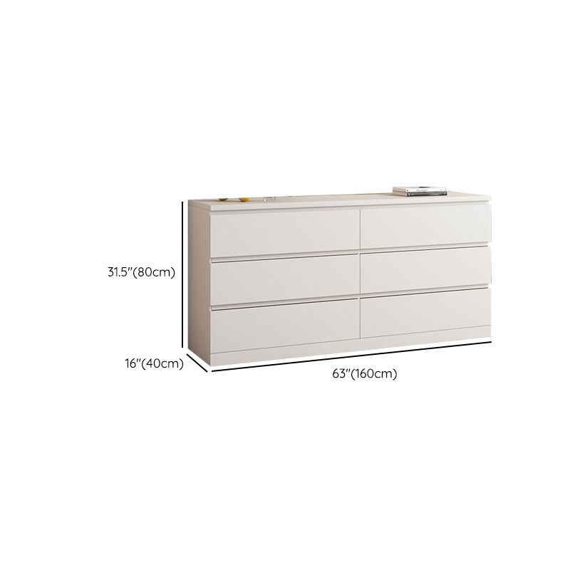 Tocador contemporáneo tocador de cofre de almacenamiento de madera con 6 cajones