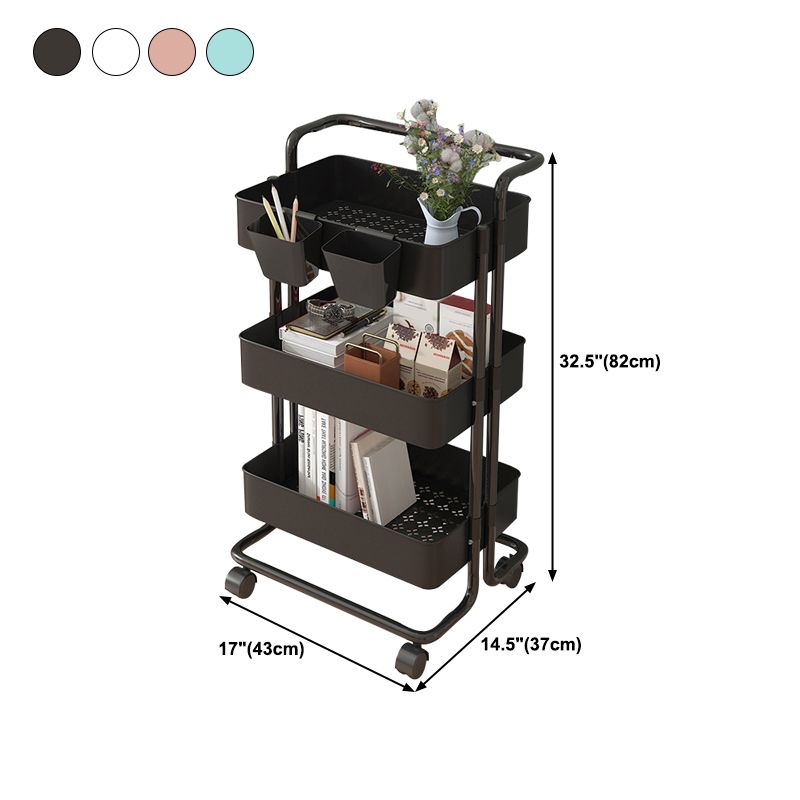 14.57"W Bookshelf Scandinavian Style Bookcase for Home and Office with Casters