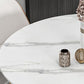 Glam Round Dining Table Set 1/2/5/7 Pieces Dinette Set with White Sintered Stone Top