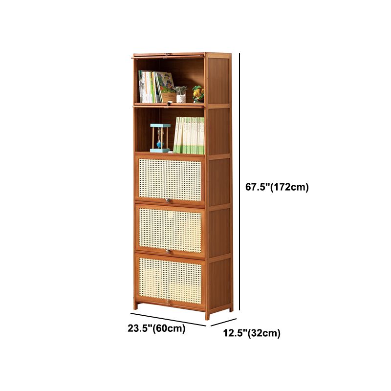Brown Color Barrister Bookcase Contemporary Bamboo Bookcase for Home Office Clearhalo 'Bookcases' 'furn' 'furn_bookcases' 'Furniture' 'furniture_bookcases' 'kitchen' 'kitchen_bookcases' 'Living Room Furniture' 'Office Furniture' 1200x1200_dec88ad3-b47e-4ad0-a602-04390f215c31