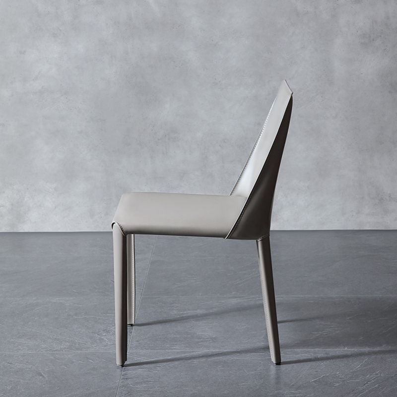 Contemporary Leather Dining Side Chairs Armless Solid Back Chair Clearhalo 'Dining Chairs' 'Dining Tables & Seating' 'dining_chair' 'furn' 'furn_dining_chair' 'Furniture' 'furniture_dining_chair' 'Kitchen & Dining Furniture' 1200x1200_dec8f387-3c1e-4b89-af27-07c55bf38420