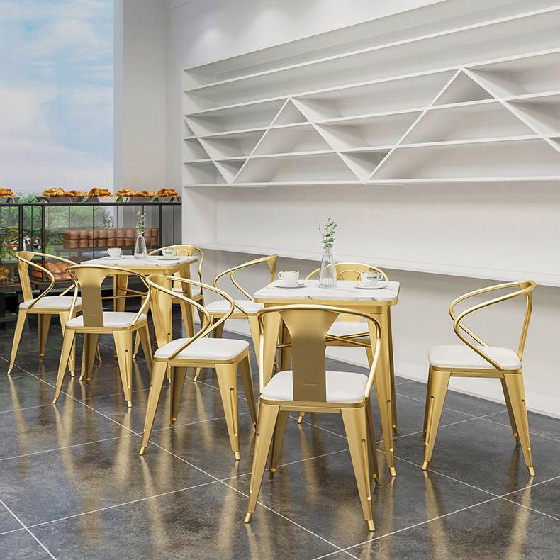 Industrial Dining Table White Sintered Stone Table with Gold Sled Base for Dining Room Clearhalo ' dining_table' 'Dining Tables & Seating' 'Dining Tables' 'furn' 'furn_dining_table' 'Furniture' 'furniture_dining_table' 'Kitchen & Dining Furniture' 'kitchen&dining_furn' 'kitchen' 'kitchen_dining_table' 1200x1200_deca8c18-04d5-4207-bd5b-501f8da6a606