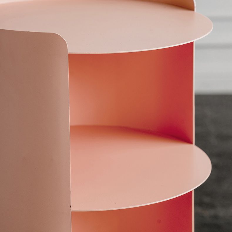 Mid-Century Round Side End Table Metal End Slide Table with Shelf Clearhalo 'Coffee & Accent Tables' 'End & Side Tables' 'end_side_tables' 'furn' 'furn_end_side_tables' 'Furniture' 'Living Room Furniture' 1200x1200_decb8366-48b1-438b-becc-1d91a219d196