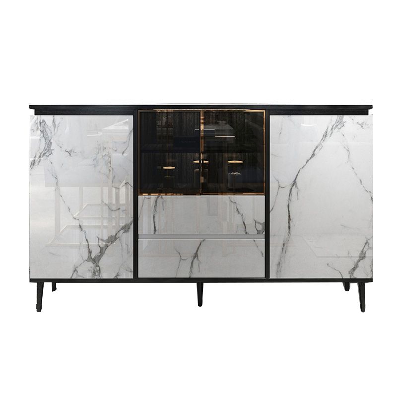 Glam Cabinets Dining Buffet 2-Drawer Glass Doors Buffet Sideboard Clearhalo 'buffet_sideboard' 'Buffets & Sideboards' 'furn' 'furn_buffet_sideboard' 'Furniture' 'Kitchen & Dining Furniture' 1200x1200_decb85b4-2e71-4eb5-b0df-1a2e9aeef129