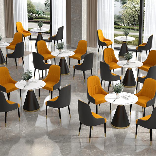 Metal Modern Round Dining Table Sintered Stone Table for Dining Room and Kitchen Clearhalo 'Dining Tables & Seating' 'Dining Tables' 'dining_table' 'furn' 'furn_dining_table' 'Furniture' 'furniture_dining_table' 'Kitchen & Dining Furniture' 1200x1200_decbb46b-d439-4a27-9c99-386bfa7d2301