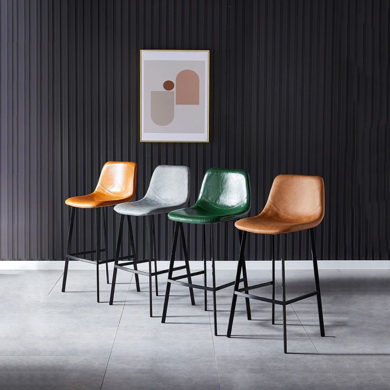 Scandinavian Bristol Low Back Stool Matte Finish Leather Barstool Clearhalo 'Bar Furniture' 'Bar Stools' 'bar_stools' 'furn' 'furn_bar_stools' 'Furniture' 'furniture_bar_stools' 'Kitchen & Dining Furniture' 1200x1200_dece1622-67eb-4b47-a625-5760715dd568