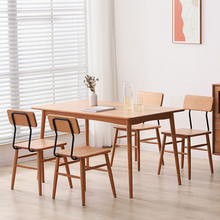 Contemporary Table Solid Wood Dining Table Rectangle for Dining Room Home Clearhalo ' dining_table' 'Dining Tables & Seating' 'Dining Tables' 'furn' 'furn_dining_table' 'Furniture' 'furniture_dining_table' 'Kitchen & Dining Furniture' 'kitchen&dining_furn' 'kitchen' 'kitchen_dining_table' 1200x1200_decf43d9-8f5f-46b0-89a8-f94bea25f3f8