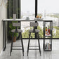 White Sintered Stone Bar Table Modern Dining Table with Storage Shelves