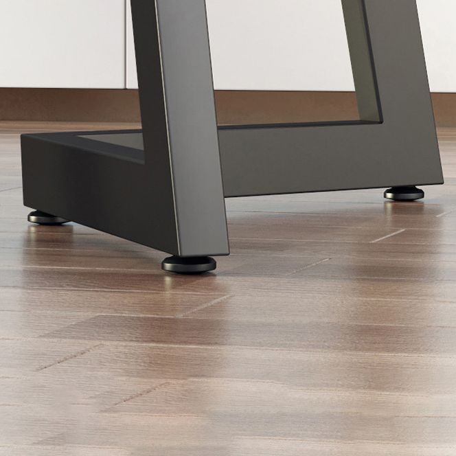 Escritorio de oficina curvo escritorio de computadora de acabado antiguo con patas de metal