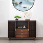 Rectangle Shape Contemporary Console Table Natural/Brown Bamboo Console Sofa Table
