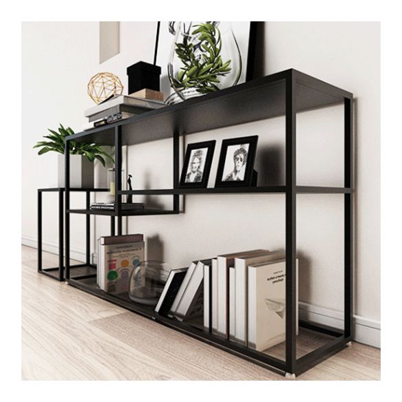 29.53-inch Tall Modern Console Table Iron Accent Table with Shelves Clearhalo 'Console Tables' 'console_tables' 'Entry & Mudroom Furniture' 'furn' 'furn_console_tables' 'Furniture' 1200x1200_ded28c78-53af-4fbf-bf9a-e97398cdf9ad