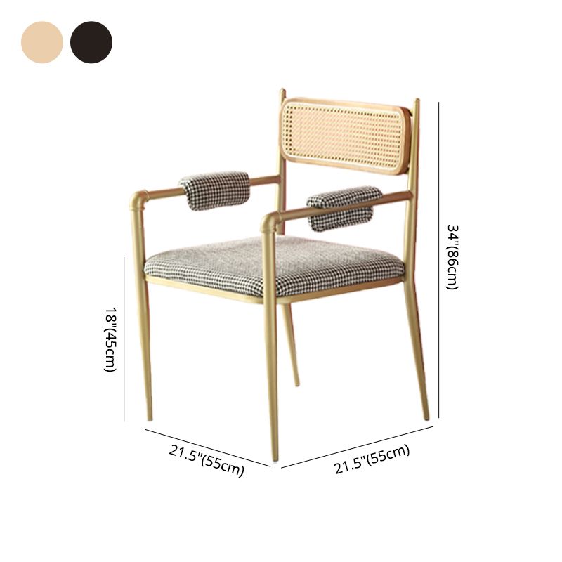 Nordic Dining Arm Chairs Open Back Side Chair for Kitchen with Metal Legs Clearhalo ' kitchen&dining_furn' 'Dining Chairs' 'Dining Tables & Seating' 'dining_chair' 'furn' 'furn_dining_chair' 'Furniture' 'furniture_dining_chair' 'Kitchen & Dining Furniture' 'kitchen' 1200x1200_ded2ee9c-c2e7-4282-b24f-999841967ac4