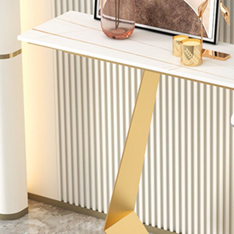 31.5" H Contemporary Console Accent Table Antique Finish Sofa Console Table in Marble Clearhalo 'Console Tables' 'console_tables' 'Entry & Mudroom Furniture' 'furn' 'furn_console_tables' 'Furniture' 1200x1200_ded38bc5-8174-4048-9d37-210c5e59a1ad