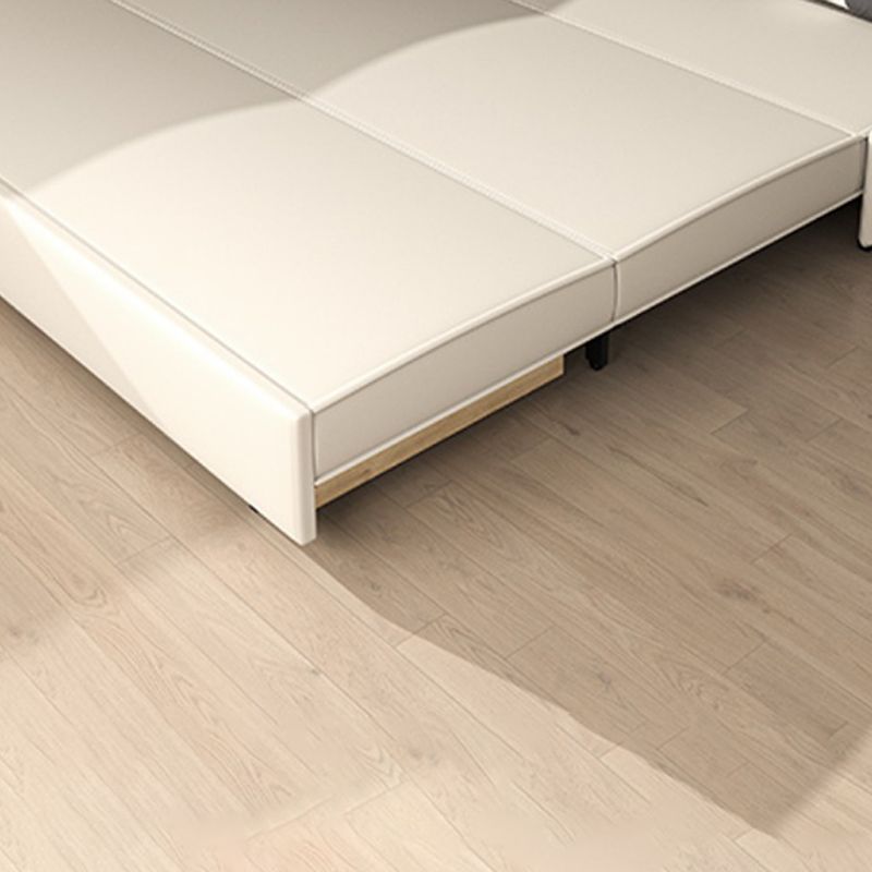 Divano scandinavo in pelle incollata di divani convertibili bianchi senza braccio