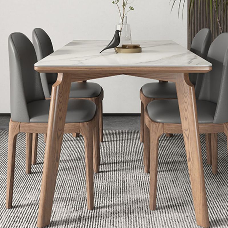 Rectangle Solid Wood Legs Table Contemporary Stone Dining Table for Dining Room Clearhalo 'Dining Tables & Seating' 'Dining Tables' 'dining_table' 'furn' 'furn_dining_table' 'Furniture' 'Kitchen & Dining Furniture' 1200x1200_ded69a31-577f-45da-a7c5-e1e0ec41f8be