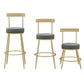 Glam Round Counter Height Stools Grey and Gold Footrest Upholstered Counter Bar Stool Clearhalo 'Bar Furniture' 'Bar Stools' 'bar_stools' 'furn' 'furn_bar_stools' 'Furniture' 'Kitchen & Dining Furniture' 1200x1200_ded78bf2-4fcd-46e2-b943-613039f2d8e9