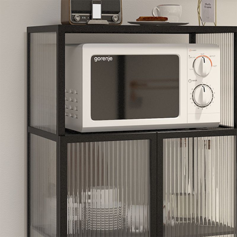 Contemporary Curio Cabinet Metal Glass Doors Display Stand for Dining Room Clearhalo 'Display & China Cabinets' 'display_china_cabinets' 'furn' 'furn_display_china_cabinets' 'Furniture' 'Kitchen & Dining Furniture' 1200x1200_dedab906-f26e-4cd2-b894-d5be16828aef