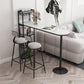 Modern Iron Bar Dining Table Faux Marble Top Indoor Bistro Table with Wine Rack Clearhalo 'Bar Furniture' 'Bar Tables' 'bar_tables' 'furn' 'furn_bar_tables' 'Furniture' 'furniture_bar_tables' 'Kitchen & Dining Furniture' 1200x1200_dedc8513-a0a7-410a-9f53-bee50fe1c539