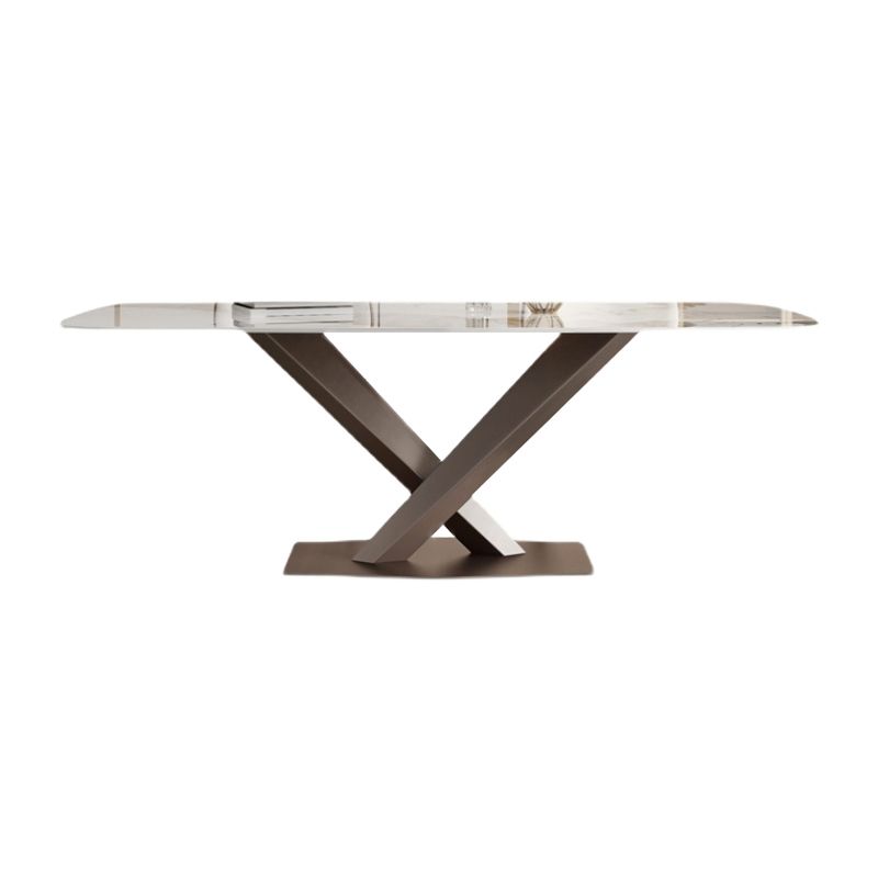 Metal Traditional Luxury Rectangle Table Sintered Stone Dining Table for Kitchen and Dining Room Clearhalo ' dining_table' 'Dining Tables & Seating' 'Dining Tables' 'furn' 'furn_dining_table' 'Furniture' 'furniture_dining_table' 'Kitchen & Dining Furniture' 'kitchen&dining_furn' 'kitchen' 'kitchen_dining_table' 1200x1200_deddab2d-ddb9-4f6b-bc14-2c0e78e2c12e
