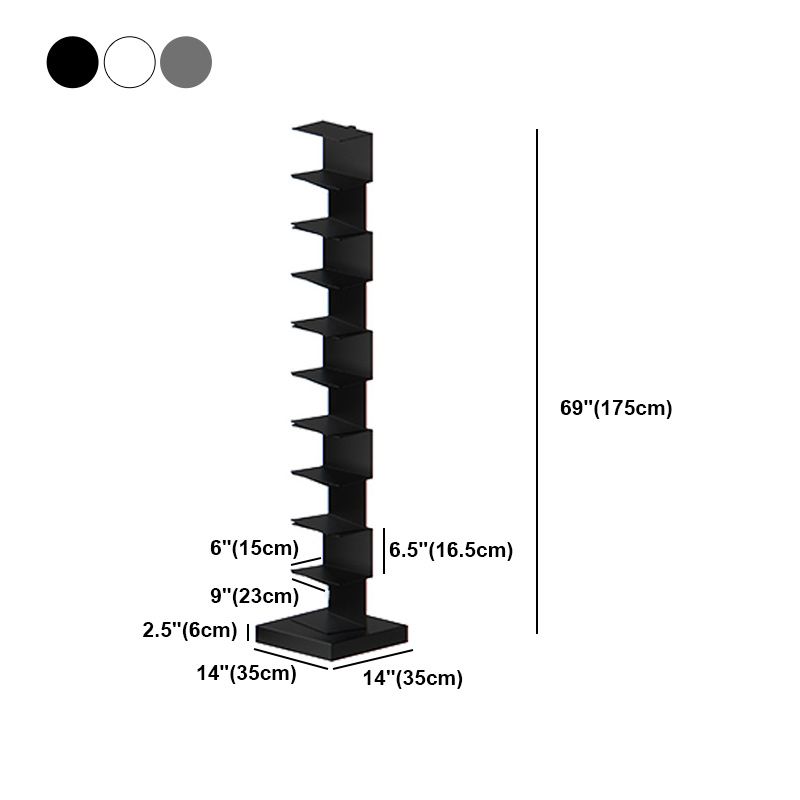 Metal Closed Back Geometric Bookcase Contemporary Style Book Shelf