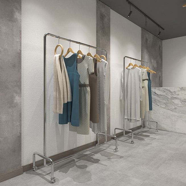 Kit di ingresso in acciaio in acciaio argento semplice per pavimenti per appendiabiti appendiabiti