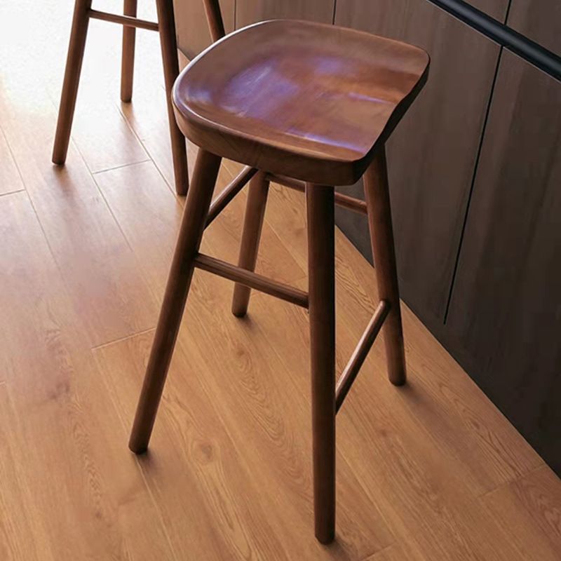 Contemporary Solid Wood Counter Stool Saddle Seat Bar Stool for Living Room Clearhalo 'Bar Furniture' 'Bar Stools' 'bar_stools' 'furn' 'furn_bar_stools' 'Furniture' 'Kitchen & Dining Furniture' 1200x1200_dedf1882-5ced-42c7-a44f-c6ee9a0018e4