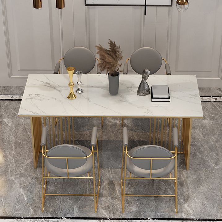 Rectangle Dining Table Traditional Luxury Dining Table with Iron Base Clearhalo 'Dining Tables & Seating' 'Dining Tables' 'dining_table' 'furn' 'furn_dining_table' 'Furniture' 'furniture_dining_table' 'Kitchen & Dining Furniture' 'kitchen' 'kitchen_dining_table' 1200x1200_dedf1c02-0631-4fe5-ab82-cb709a556720