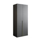 Black Storage Cabinet with Garment Rod Modern Manufactured Wood Cabinet for Bedroom