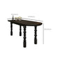 Modern Style Dining Table Solid Wood Dining Room Table in Black