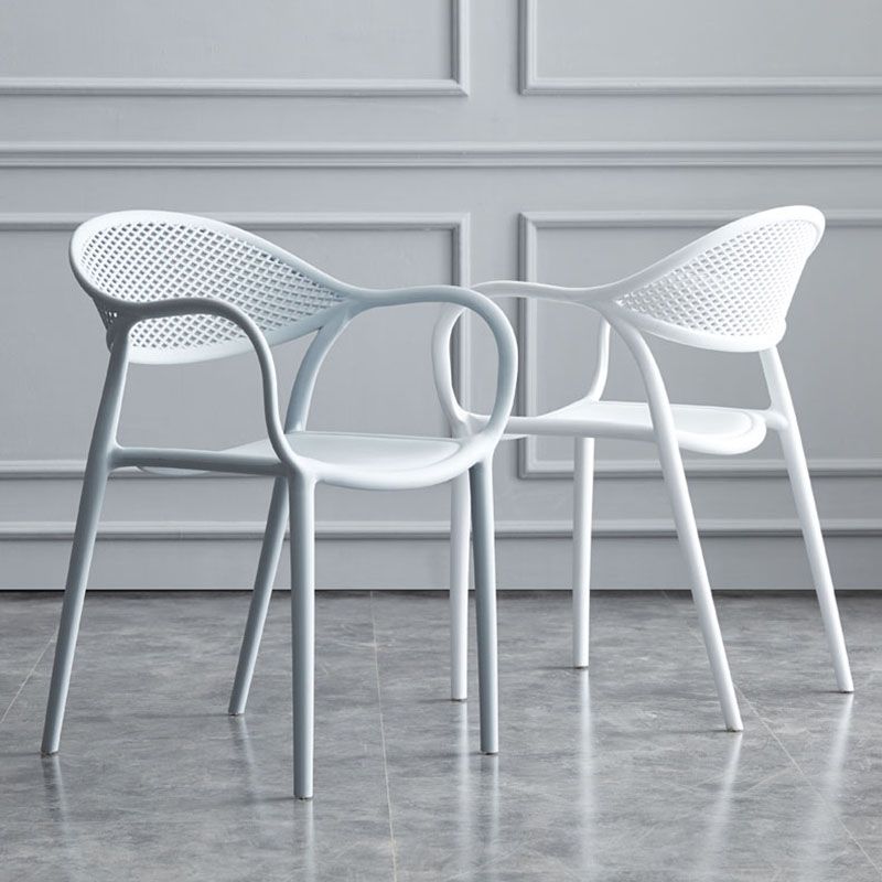Modern Stackable Chair Dining Arm Chair with Plastic Legs for Kitchen Clearhalo ' kitchen&dining_furn' 'Dining Chairs' 'Dining Tables & Seating' 'dining_chair' 'furn' 'furn_dining_chair' 'Furniture' 'furniture_dining_chair' 'Kitchen & Dining Furniture' 'kitchen' 1200x1200_dee3be7d-4f82-445d-959d-8f201777813a