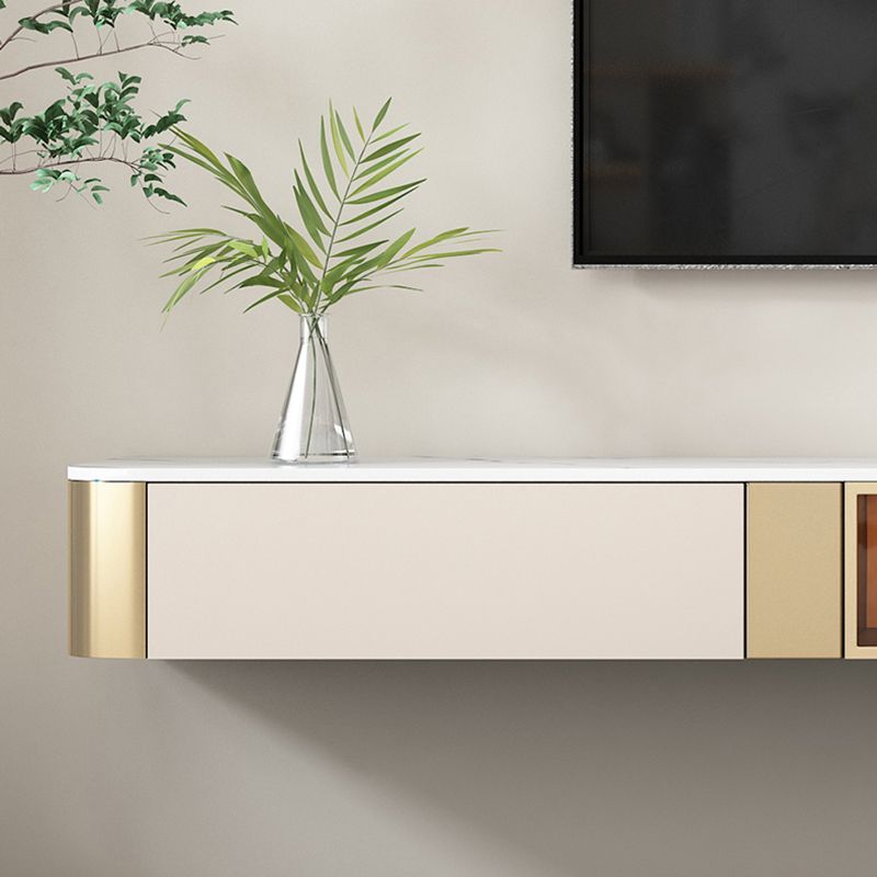 Glam Stone – console TV, meuble TV mural avec rangement pour le salon