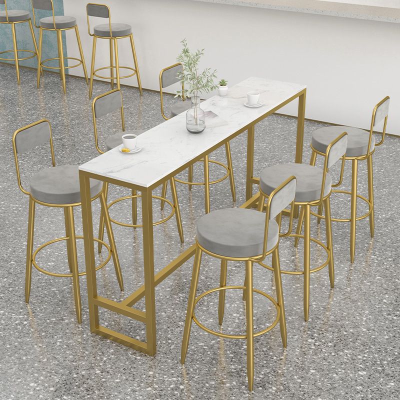 Sgabelli da bar in imbottitura rotonda con poggiapiedi