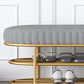 13.78" W 17.71" H Glam Entryway Bench Foam Bench with 2 Shelves Clearhalo 'Benches' 'Chairs & Seating' 'furn' 'furn_benches' 'Furniture' 'Living Room Furniture' 1200x1200_dee682e9-7626-4ac0-9fbd-cb4360f50a41