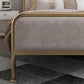 Glam Metallic Open-Frame Bed with Fabric Upholstered Headboard Clearhalo 'Bedroom Furniture' 'Beds' 'furn' 'furn_beds' 'Furniture' 1200x1200_dee69e3c-670e-40c7-a5a1-6e1dfda09651