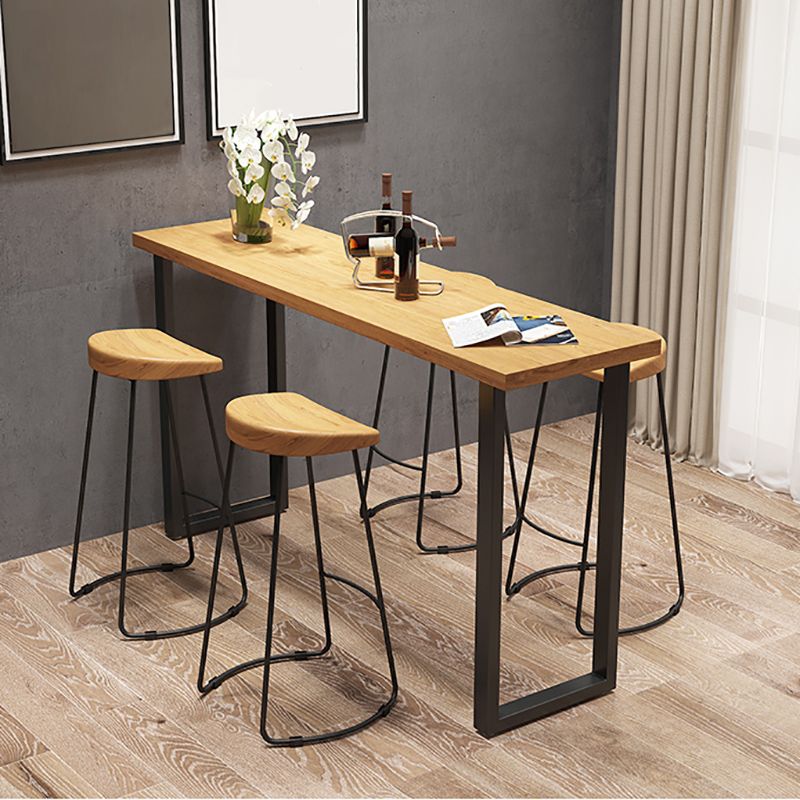 Juego de mesa y taburete de bar de madera maciza, juego de comedor de Pub de 1/2/4/5 piezas