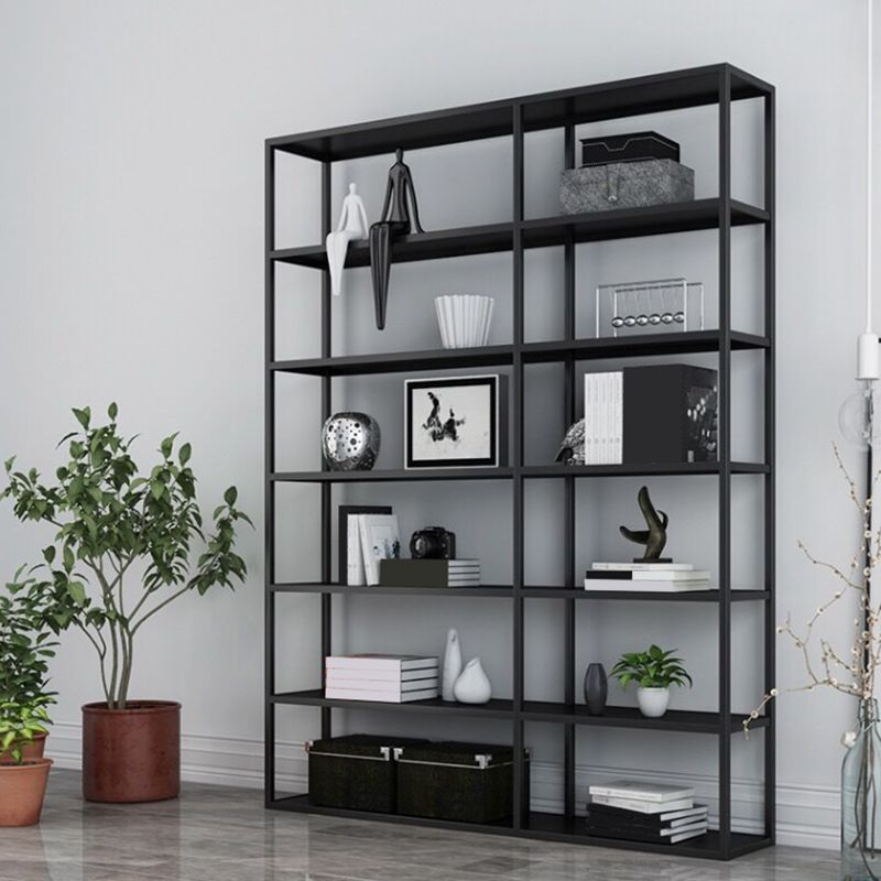 Hedendaagse metalen boekenkast open terug Black Etagere boekenplank