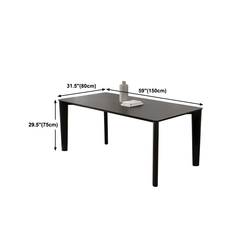 Sintered Stone Top Modern Black Table for Restaurant Rectangle Dining Table with 4 Legs Clearhalo ' dining_table' 'Dining Tables & Seating' 'Dining Tables' 'furn' 'furn_dining_table' 'Furniture' 'furniture_dining_table' 'Kitchen & Dining Furniture' 'kitchen&dining_furn' 'kitchen' 'kitchen_dining_table' 1200x1200_deea37f2-41cc-4f1d-bef5-24f9a7c1c9eb