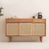 Rattan Doors Cupboard Glam Style Wood Kitchen Sideboard for Dining Room Clearhalo 'buffet_sideboard' 'Buffets & Sideboards' 'furn' 'furn_buffet_sideboard' 'Furniture' 'Kitchen & Dining Furniture' 1200x1200_deeacbcd-1c3c-4e94-9bc1-2c8547e06233