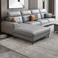 Modern 5-seat Faux Leather Sectional Square Arm Sectional with 4 Pillows Clearhalo 'furn' 'furn_sectionals' 'Furniture' 'Living Room Furniture' 'Sectionals' 1200x1200_deeae1da-e659-45eb-8689-278361139549