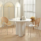 White Modern Table Set 1/2/3/5 Pcs Kitchen Table and Chairs with Metal Frame