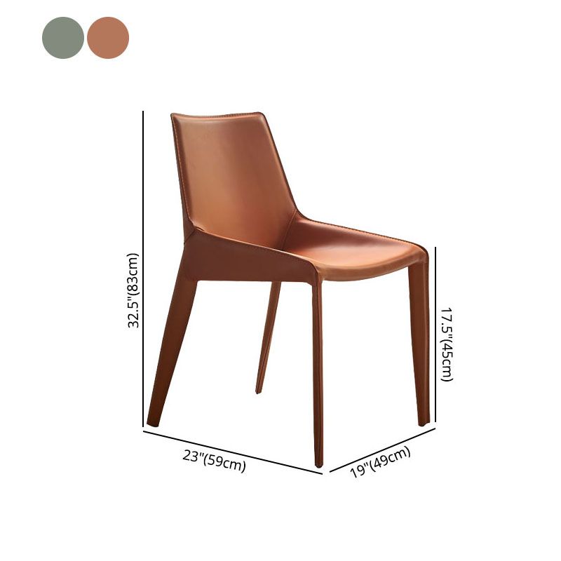 Metal Leather Contemporary Dining Chair Dining Room Solid Back Chair with Arm Clearhalo ' kitchen&dining_furn' 'Dining Chairs' 'Dining Tables & Seating' 'dining_chair' 'furn' 'furn_dining_chair' 'Furniture' 'furniture_dining_chair' 'Kitchen & Dining Furniture' 'kitchen' 1200x1200_deebb929-b79c-4dd8-9f14-85717500a690