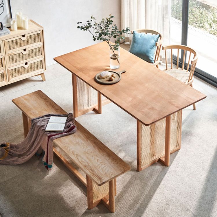 Rectangle Brown Dining Table Solid Wood Dining Table with Double Pedestal Base Clearhalo ' dining_table' 'Dining Tables & Seating' 'Dining Tables' 'furn' 'furn_dining_table' 'Furniture' 'furniture_dining_table' 'Kitchen & Dining Furniture' 'kitchen&dining_furn' 'kitchen' 'kitchen_dining_table' 1200x1200_deec097b-07cd-4610-994a-cd93ab741b95