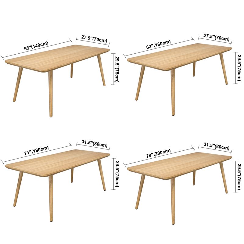 Contemporary Kitchen Khaki Dining Table Solid Wood Rectangle Dining Table with 4 Legs Base Clearhalo ' dining_table' 'Dining Tables & Seating' 'Dining Tables' 'furn' 'furn_dining_table' 'Furniture' 'furniture_dining_table' 'Kitchen & Dining Furniture' 'kitchen&dining_furn' 'kitchen' 'kitchen_dining_table' 1200x1200_deec2240-8f93-40fc-804a-35f3b8046c9b