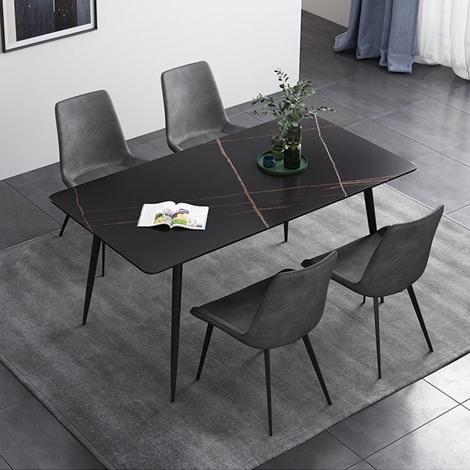 Rectangle Industrial Style Dining Table Sintered Stone Fixed Table for Kitchen Clearhalo ' dining_table' 'Dining Tables & Seating' 'Dining Tables' 'furn' 'furn_dining_table' 'Furniture' 'furniture_dining_table' 'Kitchen & Dining Furniture' 'kitchen&dining_furn' 'kitchen' 'kitchen_dining_table' 1200x1200_deec23d1-9812-48e8-8fa4-3c3bf64bde51