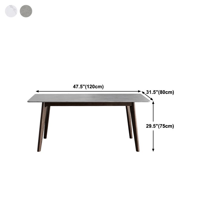 Stone Top Dining Table Mid-Century Modern Dining Table with 4 Oak Wood Legs Clearhalo 'Dining Tables & Seating' 'Dining Tables' 'dining_table' 'furn' 'furn_dining_table' 'Furniture' 'furniture_dining_table' 'Kitchen & Dining Furniture' 'kitchen' 'kitchen_dining_table' 1200x1200_deed8c65-40cf-4e66-9d05-e28aa2726050