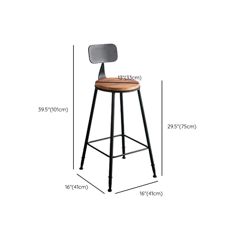 Contemporary Armless Bar Stools Solid Wood Barstool with Footrest Clearhalo 'Bar Furniture' 'Bar Stools' 'bar_stools' 'furn' 'furn_bar_stools' 'Furniture' 'Kitchen & Dining Furniture' 1200x1200_deeddee1-00f8-416a-850a-17cfc74124bc