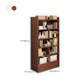 Engineered Wood Floor Bookcase Modern Vertical Closed Back Book Shelf with Drawers