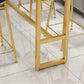 Glam Rectangle Faux Marble Bistro Table Indoor Iron Bar Dining Table with Trestle Pedestal Clearhalo 'Bar Furniture' 'Bar Tables' 'bar_tables' 'furn' 'furn_bar_tables' 'Furniture' 'furniture_bar_tables' 'Kitchen & Dining Furniture' 1200x1200_deee56f5-5b4f-476d-bd97-5e2b2ca2d3c7