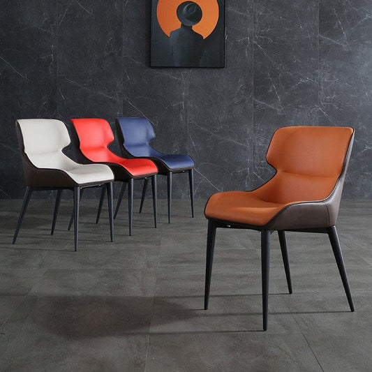 Modern Design Wingback Chair for Home Leather Dining Side Chairs Clearhalo ' kitchen&dining_furn' 'Dining Chairs' 'Dining Tables & Seating' 'dining_chair' 'furn' 'furn_dining_chair' 'Furniture' 'furniture_dining_chair' 'Kitchen & Dining Furniture' 'kitchen' 1200x1200_deee60cf-2247-460f-bd88-aef9ea93ee90